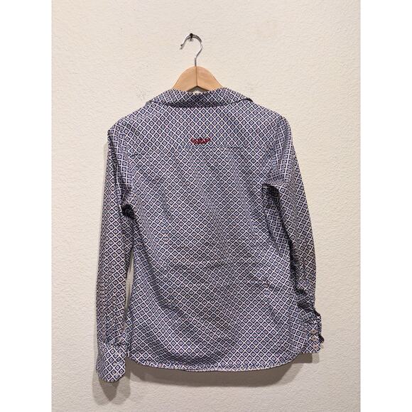 Ariat Real Shirt Womens Medium Real Fitted Stretch Western Aztec Cowboy - Picture 5 of 7